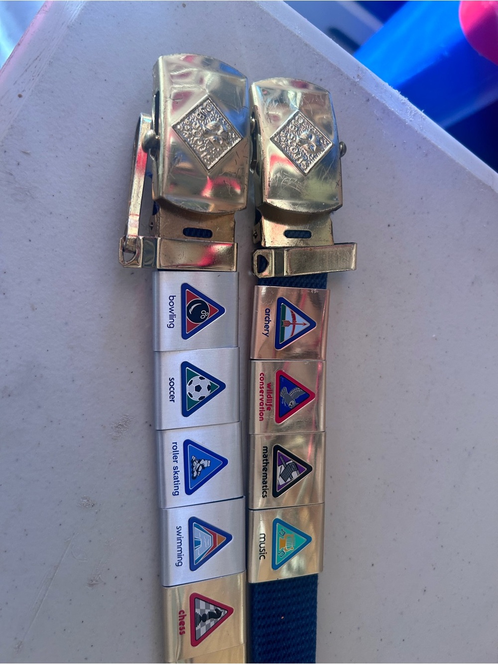Boy scout Charm Gold & Silver Activity Belts - Adjustable